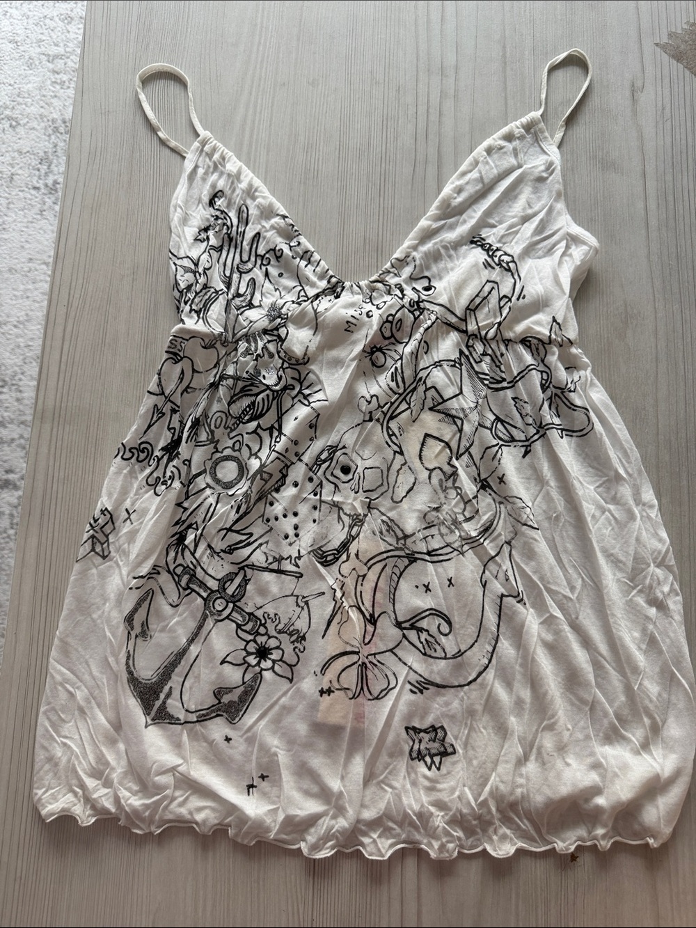 Miss Sixty White Spaghetti-Strap Graphic Camisole - multiple sizes